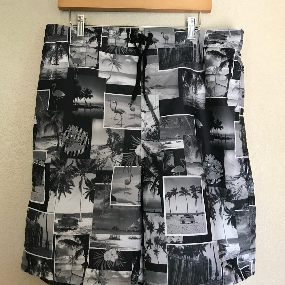 Monochrome Photo Print Men's Swim Shorts NOWT